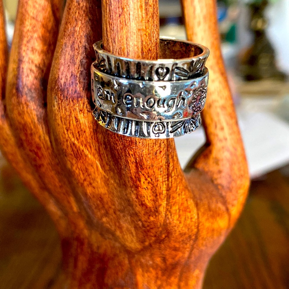 A silver toned ring “ I Am enough” size 9 - Picture 1 of 3